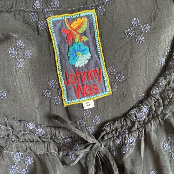 Johnny Was Embroidered Sheer Tunic Top Small - Picture 5 of 5